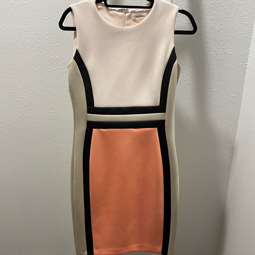 CALVIN KLEIN color block dress